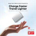 Anker Nano Power Bank (10K, 45W, Built-In Retractable USB-C Cable)- White - Image 2