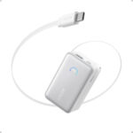 Anker Nano Power Bank (10K, 45W, Built-In Retractable USB-C Cable)- White