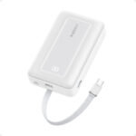Anker Power Bank (20K, 30W, Built-In USB-C Cable)- White - Image 2