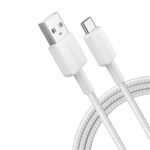 Anker 322 USB-A to USB-C Cable (6ft Braided)- White 1