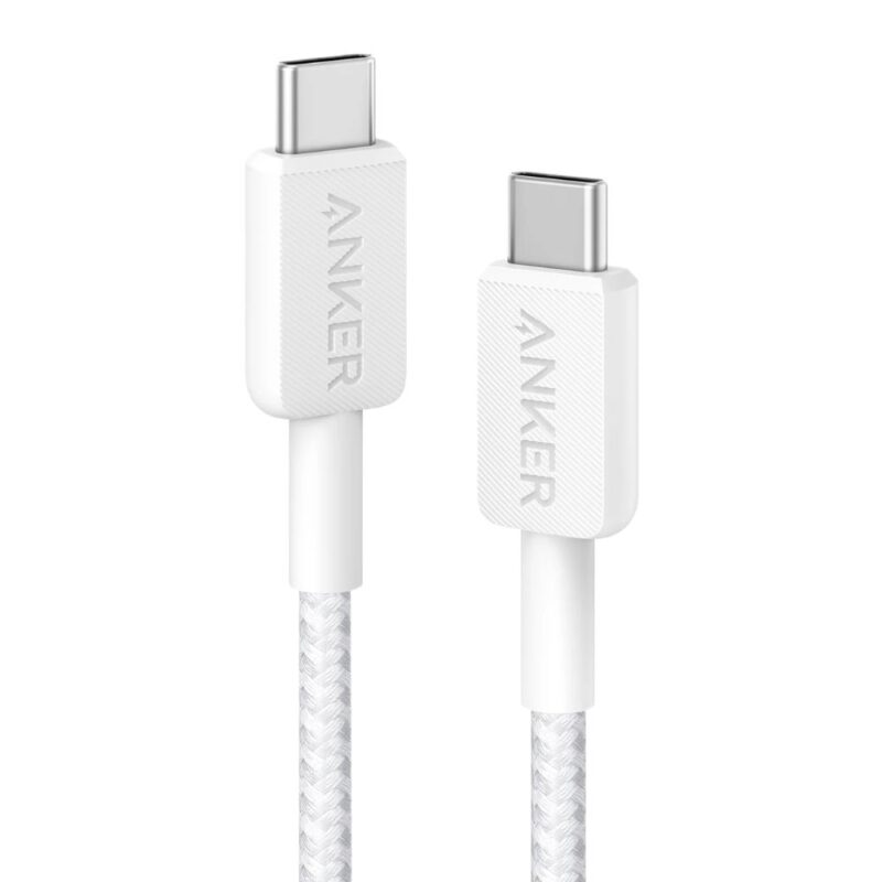 Anker 322 USB-C to USB-C Cable (3ft Braided) White 1