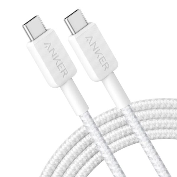 Anker 322 USB-C to USB-C Cable (6ft Braided) White 1