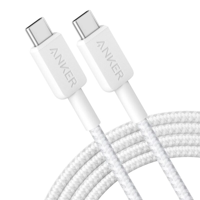 Anker 322 USB-C to USB-C Cable (6ft Braided) White 1