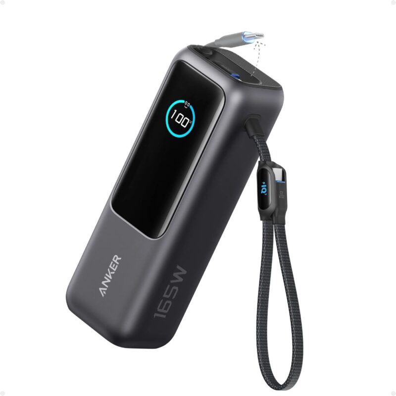 Anker Power Bank (25K, 165W, Built-In Retractable USB-C Cable)- Black 1