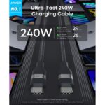 Anker USB-C to USB-C Cable (6ft, 240W)- Black 2