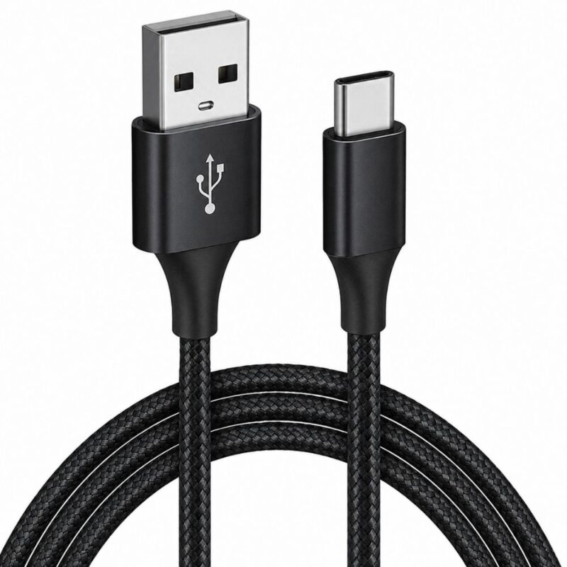 Braided Nylone USB 2.0 to USB-C Cable (0.9m) -Black