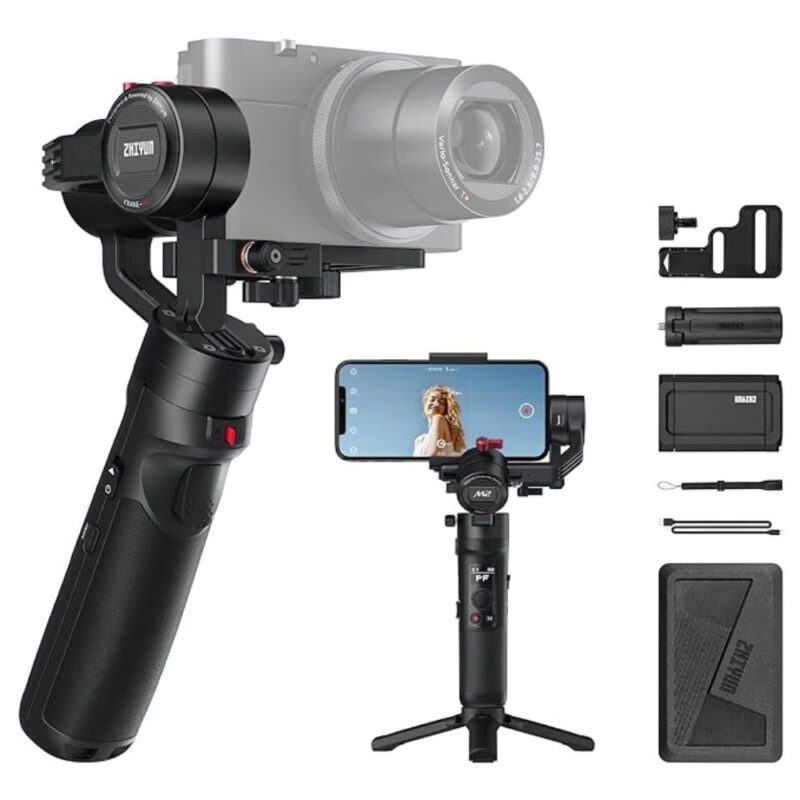 CRANE M2(CR106) 3-Axis Handheld Gimbal for Smartphone. action camera and mirrorless camera
