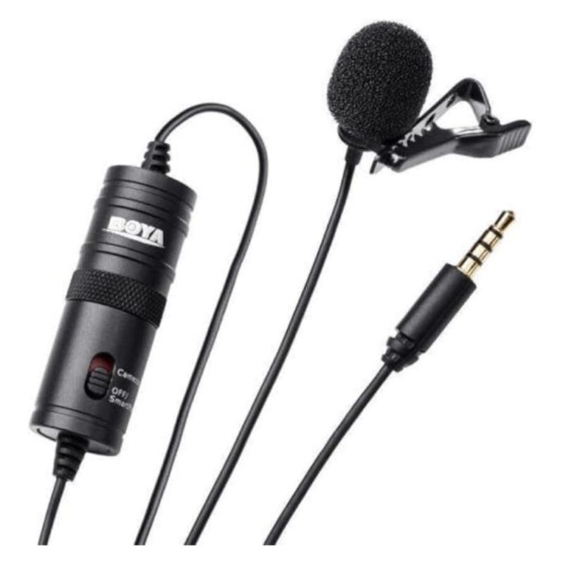 Lavalier microphone for Smartphones and DSLRs (Included LR44 battery)