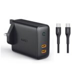 PA-D2 BK Dual-Port 36W PD Wall Charger with Dynamic Detect + C-C Cable