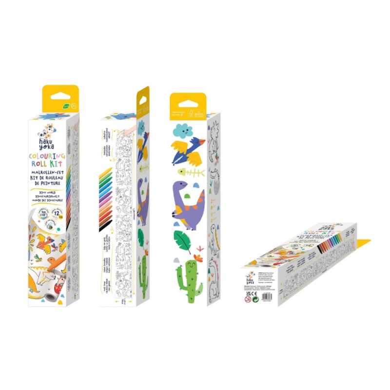 AVENIER COLORING ROLL KIT- DINO WORLD