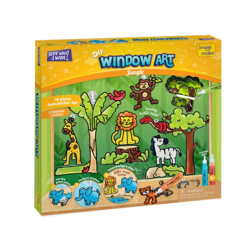 AVENIER PLAY 'N' COLOUR WINDOW ART JUNGLE IMAGE