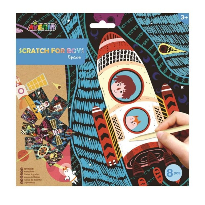 AVENIER SCRATCH ART KIT 8 SPACE
