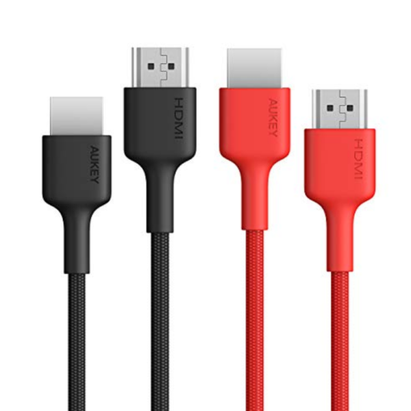 Aukey CB-H01 BK HDMI Cable (2-Pack) (2m-6.6ft)