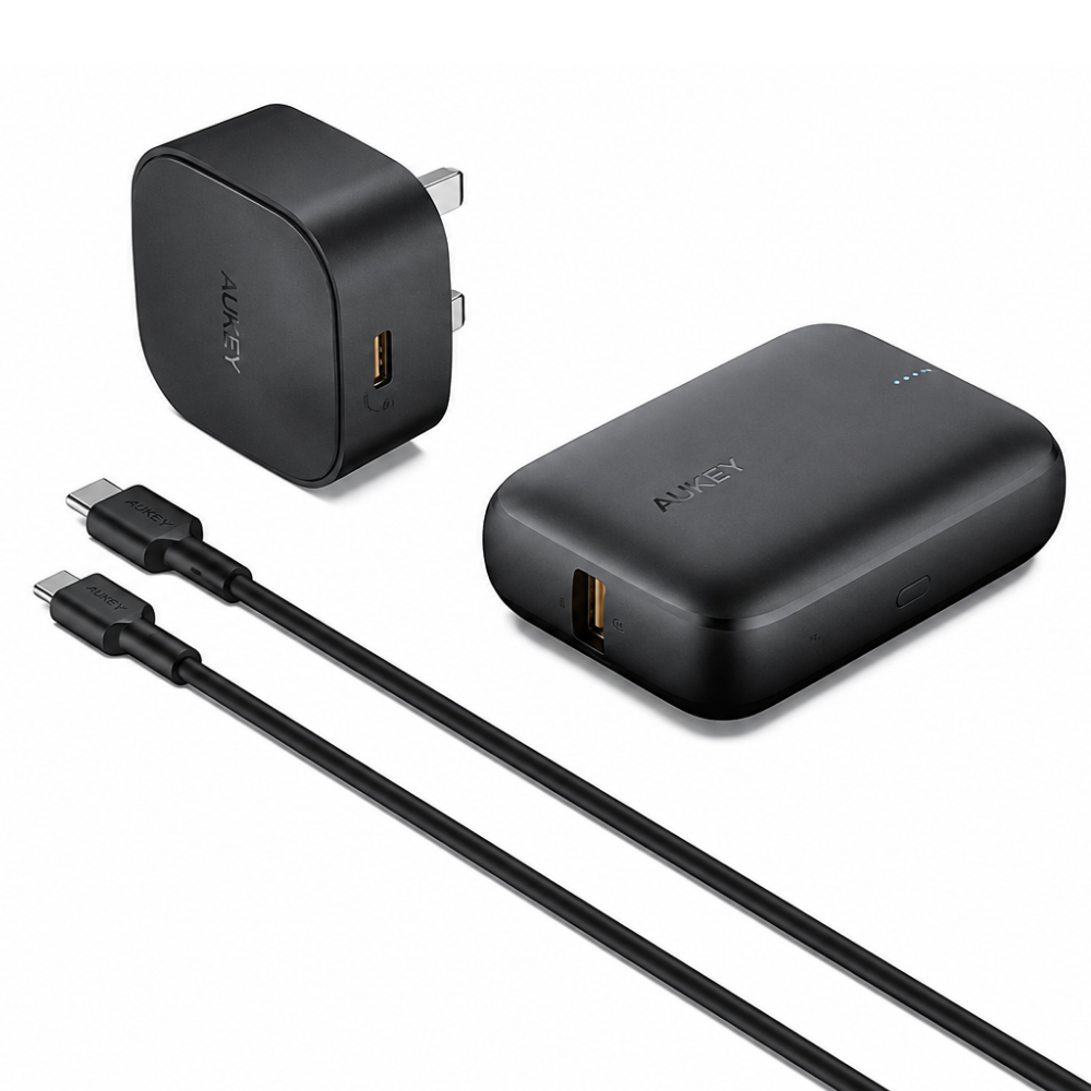 Aukey PA-Y25 PB-N83S CB-CL1 TK-2 Black Adapter+ Power Bank+ Cable Aukey PA-Y25 PB-N83S CB-CL1 TK-2 Black Adapter+ Power Bank+ Cable