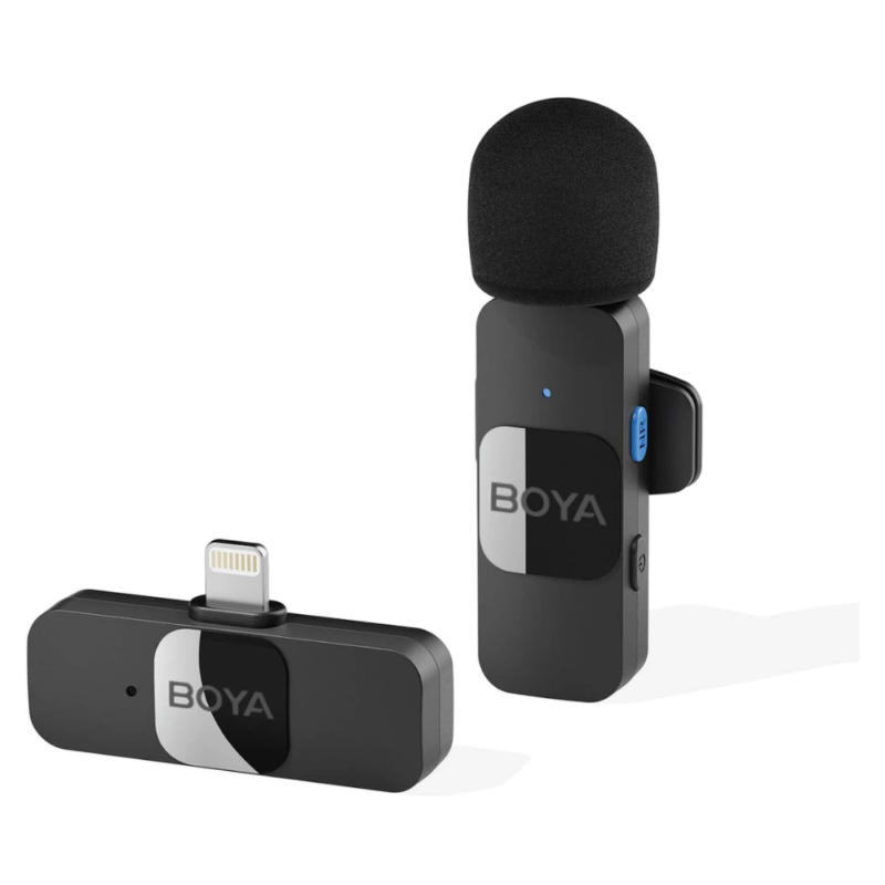 BOYA Smallest 2.4Ghz Wireless Microphone with Lightning connector for iOS device (1TX+1RX)