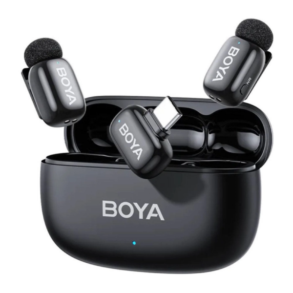BOYA mini - Ver 2.0 - 1 RX * 2TX - Type C with Charging Case Black
