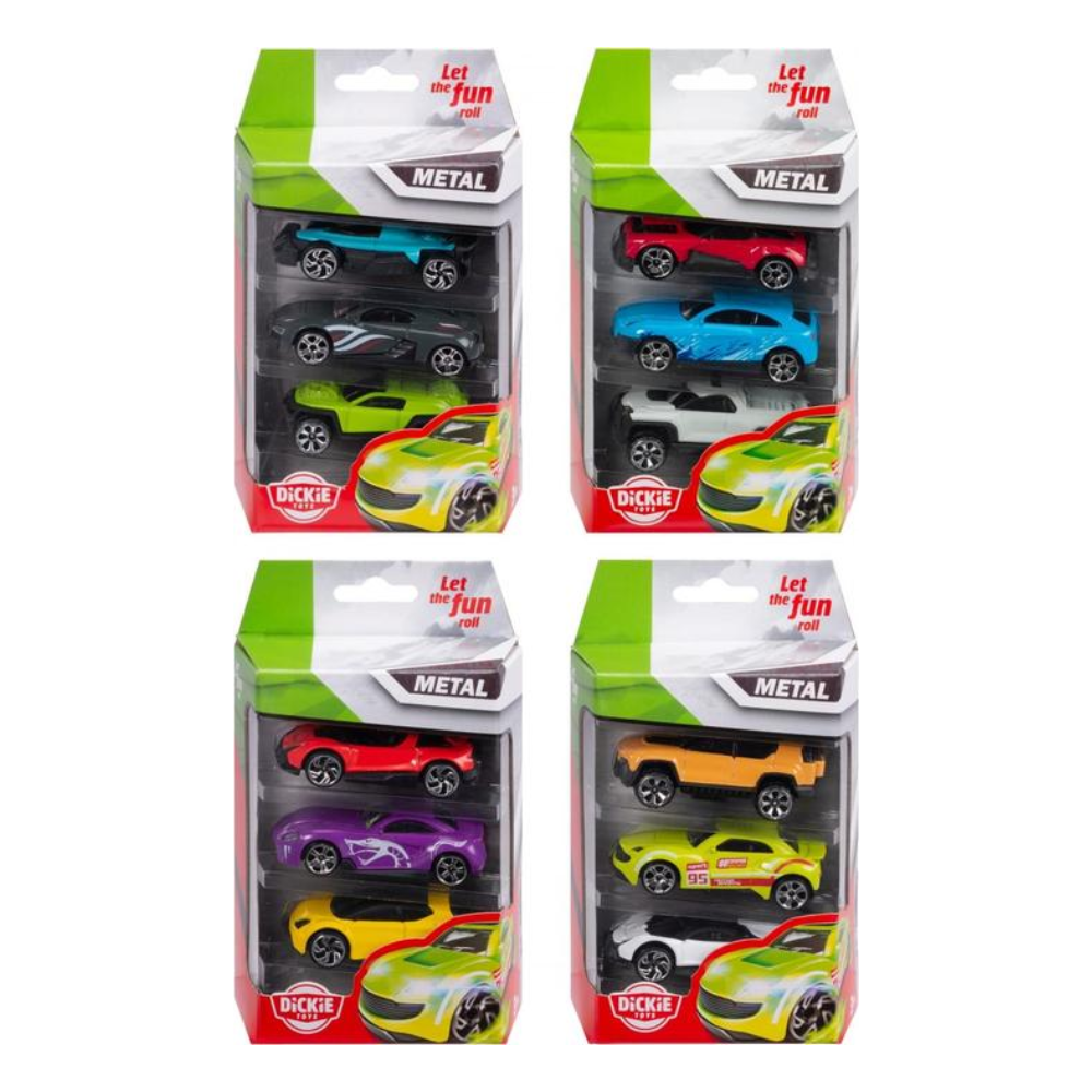 DICKIE Die-cast Vehicles 3 Pack, 4 asst DICKIE Die-cast Vehicles 3 Pack, 4 asst.