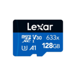 LEXAR 128GB High-Performance 633x microSDXC™ UHS-I with SD adapter, up to 100MB_s read 45MB_s write C10 A1 V30 U3