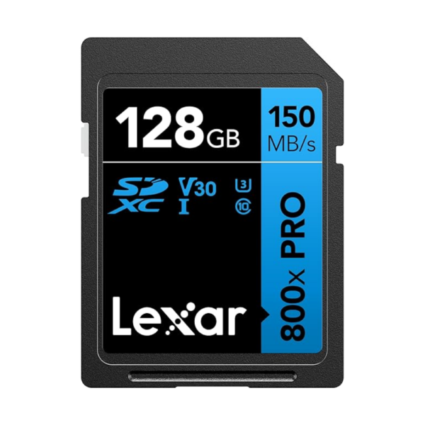 LEXAR 128GB Professional 800x SDXC™ UHS-I cards, up to 120MB_s read 45MB_s write C10 V30 U3