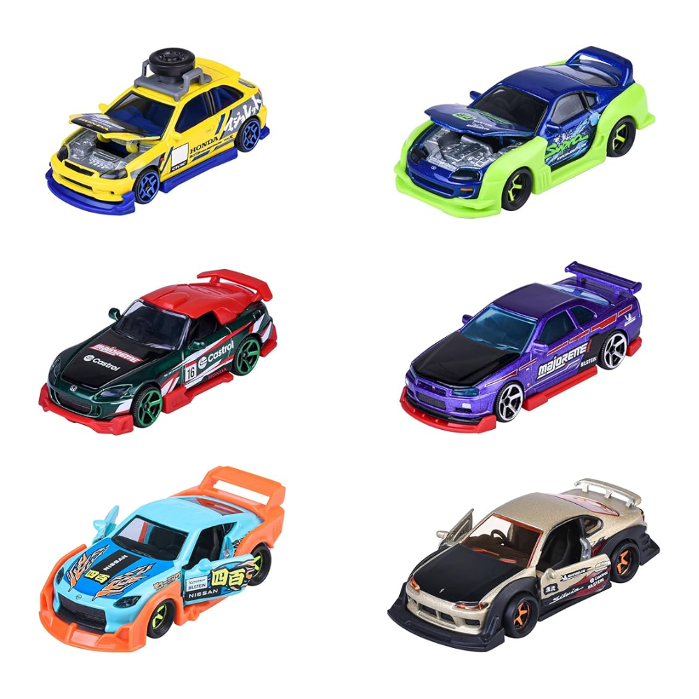 MAJORETTE JDM Legends Deluxe Cars, 6-asst MAJORETTE JDM Legends Deluxe Cars, 6-asst.