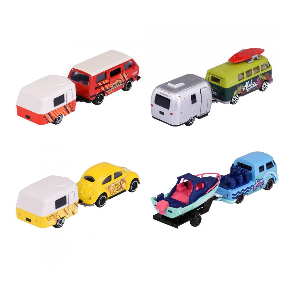 MAJORETTE VW The Originals Trailer Asst., 4-asst MAJORETTE VW The Originals Trailer Asst., 4-asst.
