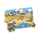 Melissa & Doug Wooden Safari Peg Puzzle